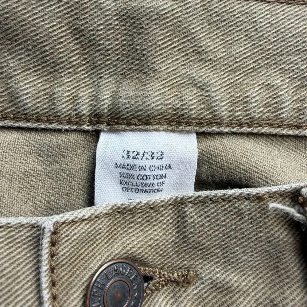 Polo Ralph Lauren Chino Pants Mens 32 x 33 Brown Cotton Twill Preppy 5 Pocket
